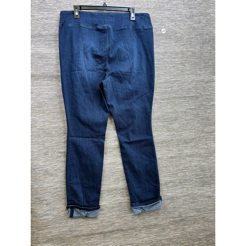 Belle By Kim Gravel Pull On Jegging Jeans Womens 18W Blue Cuffed Stretch Denim - Picture 2 of 8